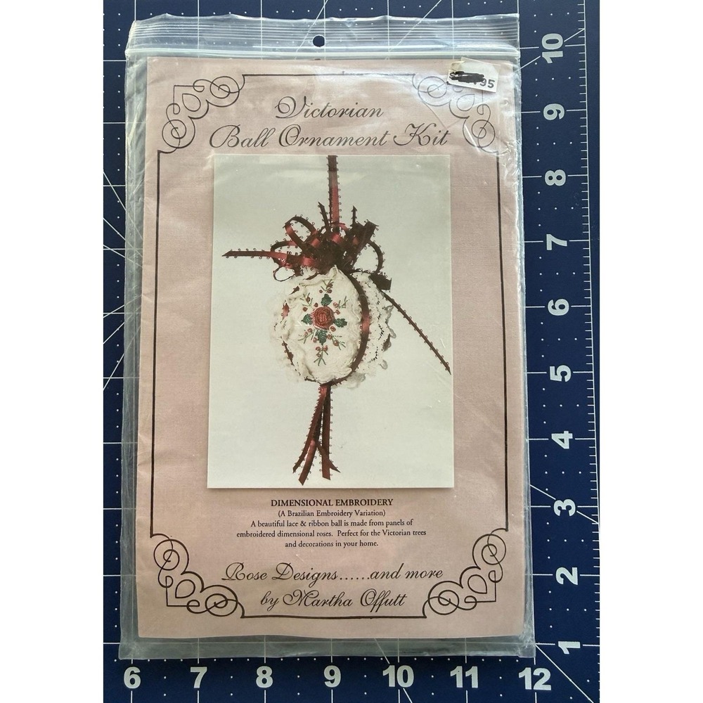 Victorian Ball Ornament Pattern dimensional embroidery rose design martha offutt
